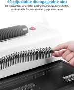MAKEASY Spiral Coil Binding Machine for LTR/A4 - Disengaging Pins - 4 to 1 Pitch - 20 Sheet Punch Capacity - Electric Coil Inserter - Adjustable Side Margin, with Free 100pcs Coil Spines & Crimper - Image 2